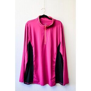 Livi for Lane Bryant 26/28 pink 3/4 zip activewear top running hiking